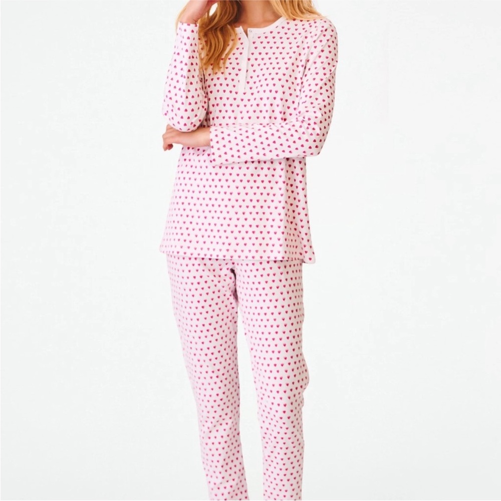 🩷 Roller Rabbit Pink Hearts Pajama Set